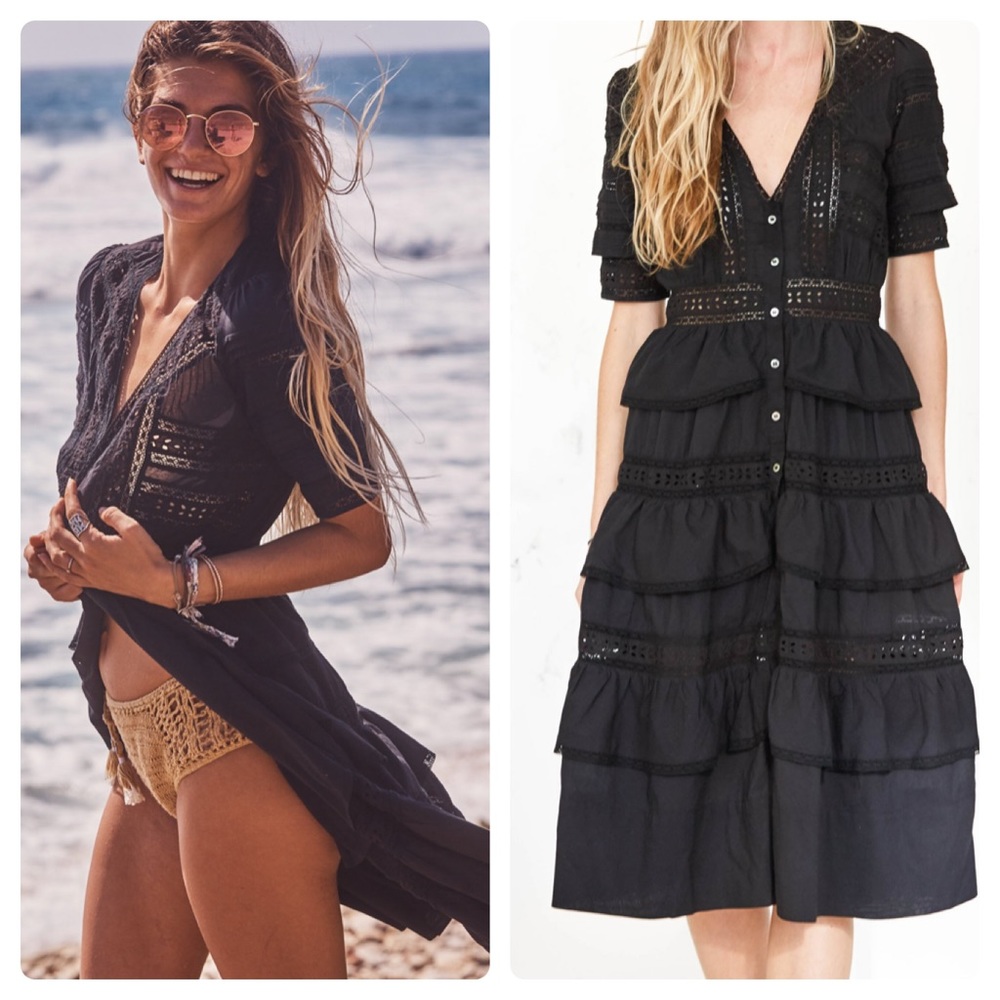 LoveShackFancy Rebecca Dress in Black